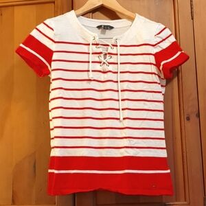 Tommy Hilfiger M red and white striped top